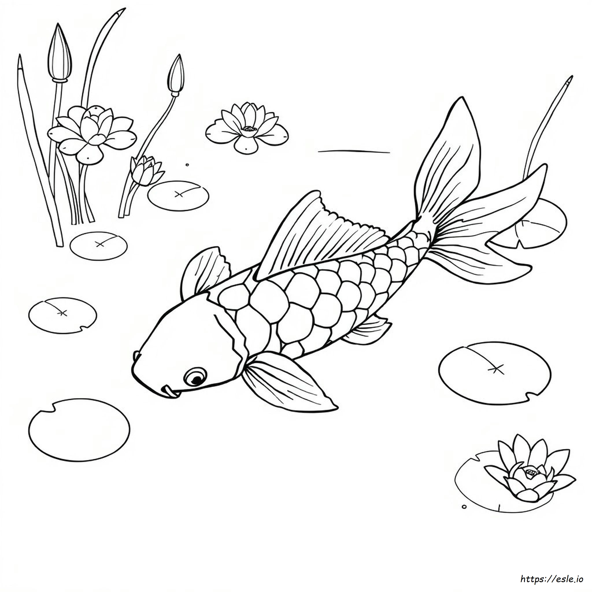 Detaillierte Koi Fisch Ausmalbilder