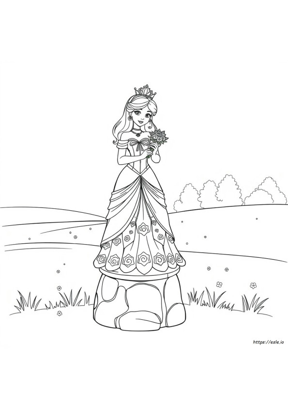 Vestido De Princesa Para Colorir