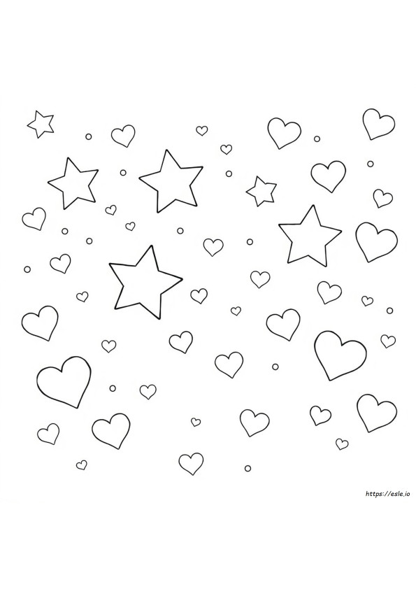 Coloring Pages Of Stars And Hearts