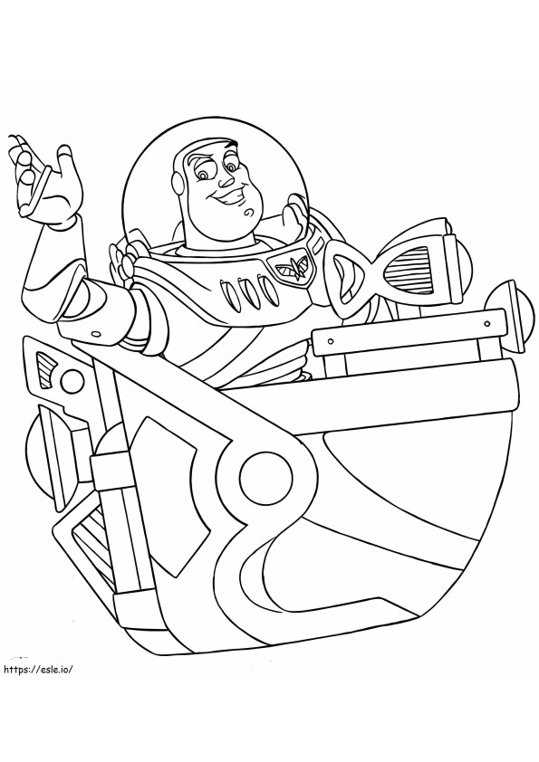 Coloriage Buzz Lightyear dans le vaisseau spatial à imprimer dessin