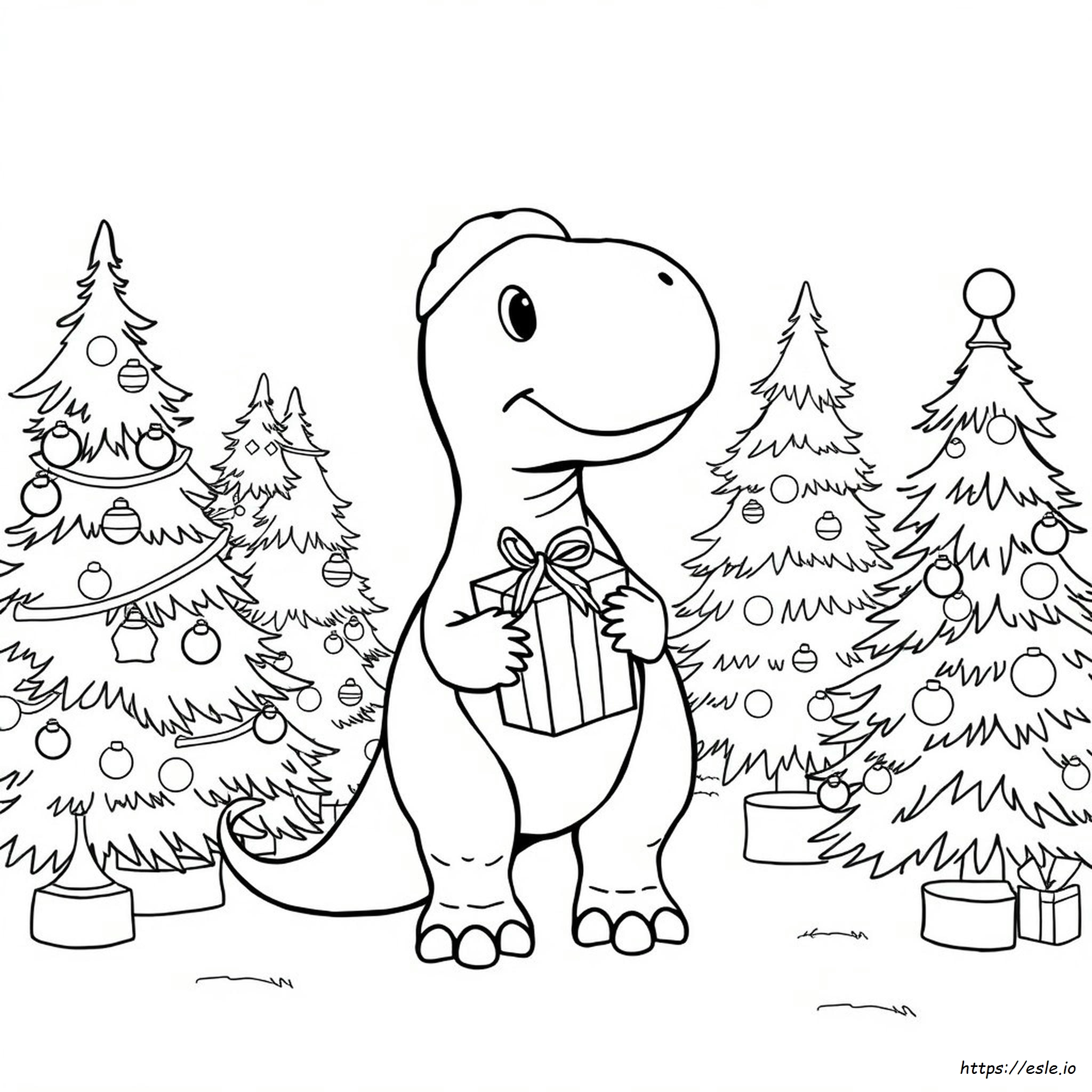 Free Printable Christmas Dinosaur Coloring Pages