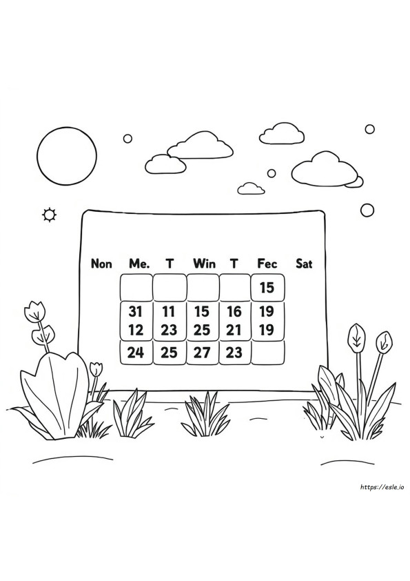 Coloriages De Calendrier À Imprimer