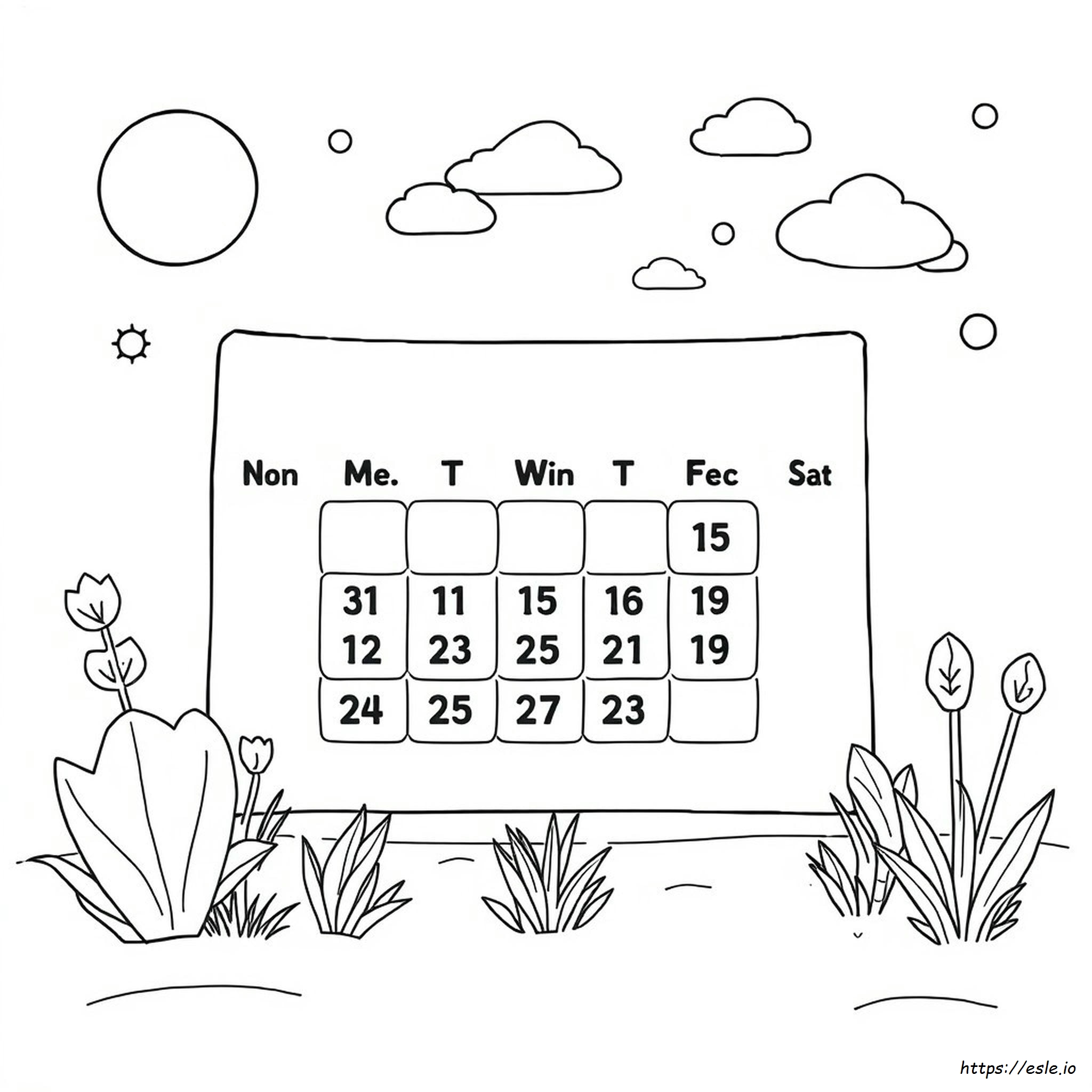 Coloriages De Calendrier À Imprimer