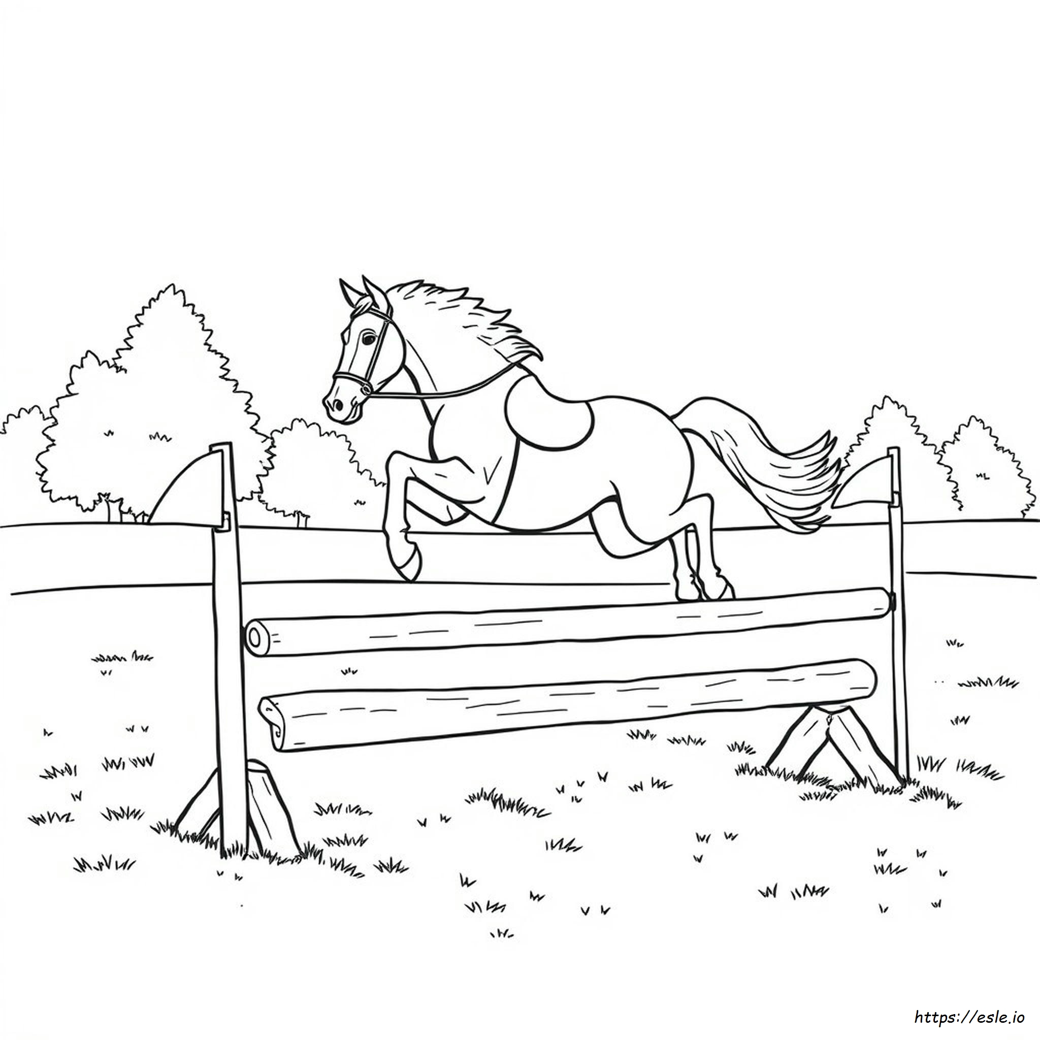 Cross Country Jumping Horse Coloring Pages