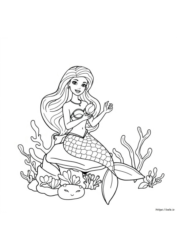 Cute Barbie Mermaid Coloring Pages
