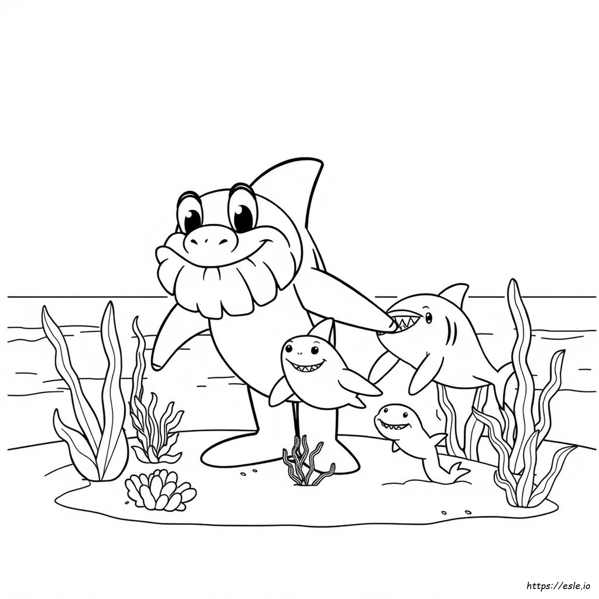 Grandpa Shark Coloring Pages