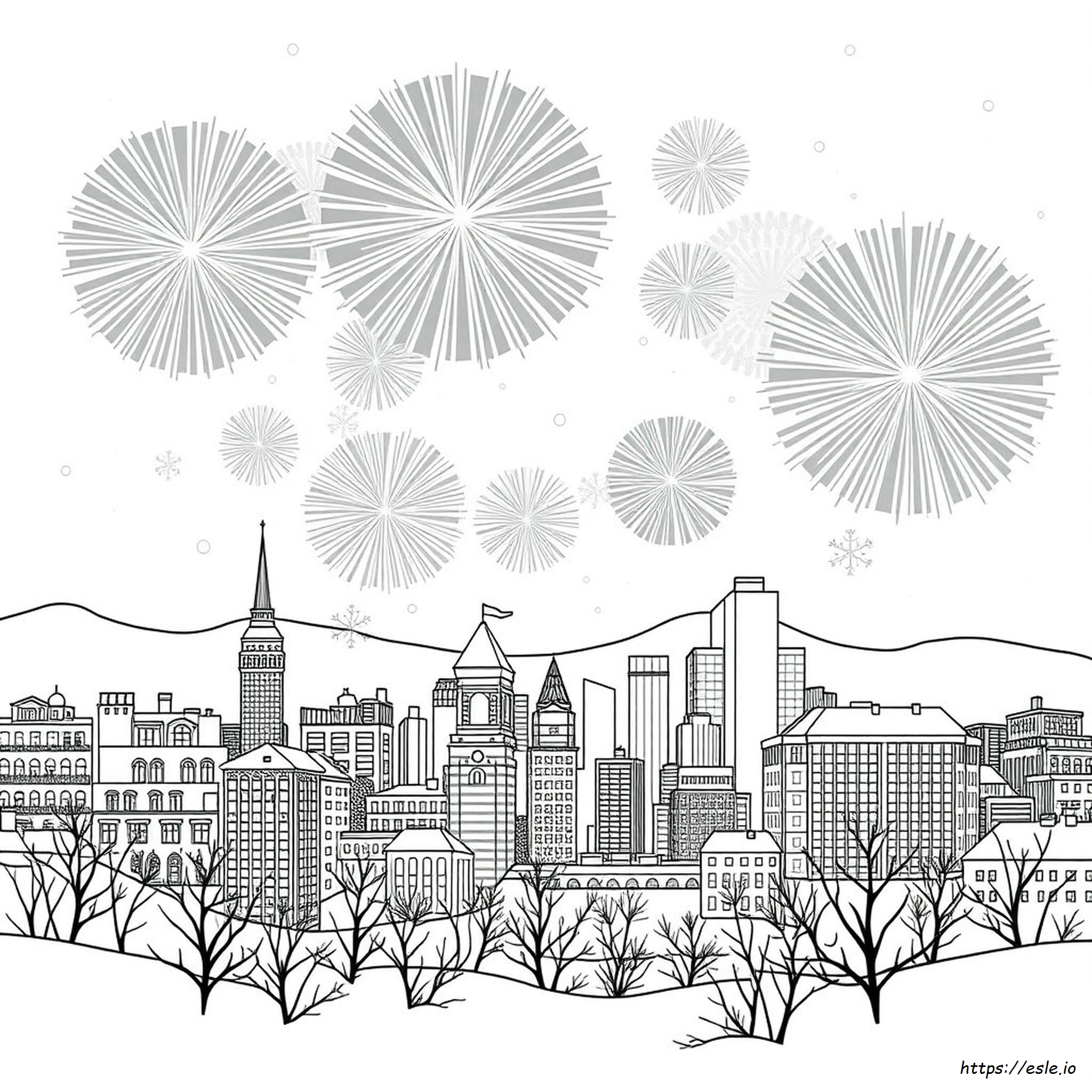 Happy New Year Adult Coloring Page