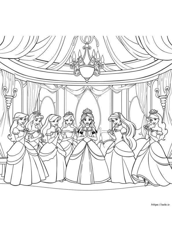 Kaikki Disney-Prinsessojen Värityskuvat
