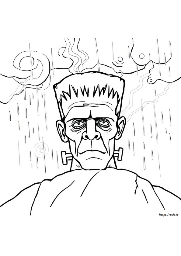 Coloriage Visage De Frankenstein