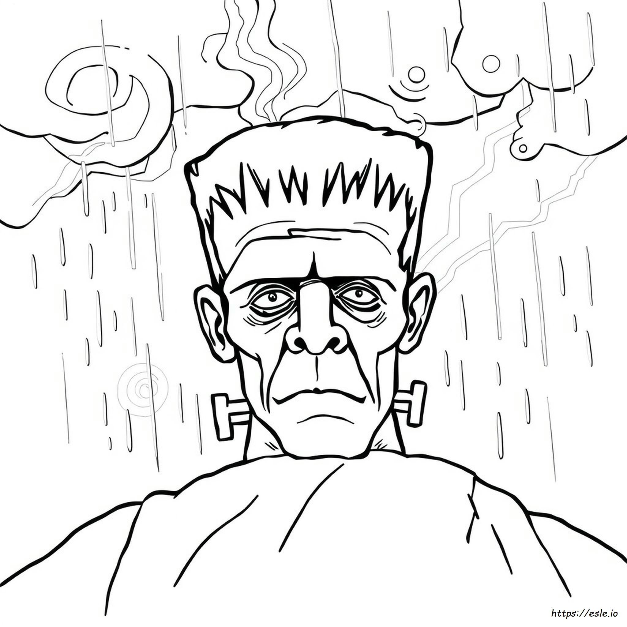 Frankenstein Face Coloring Page