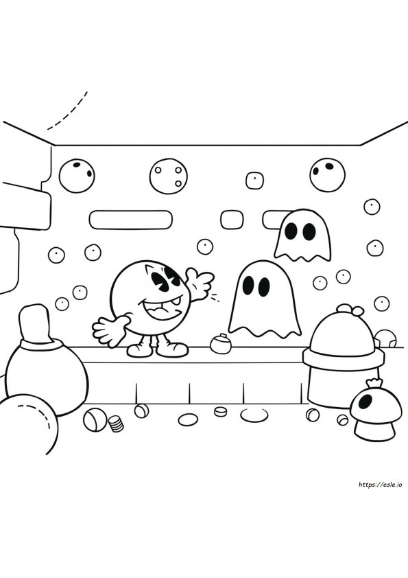 パックマン ぬりえ