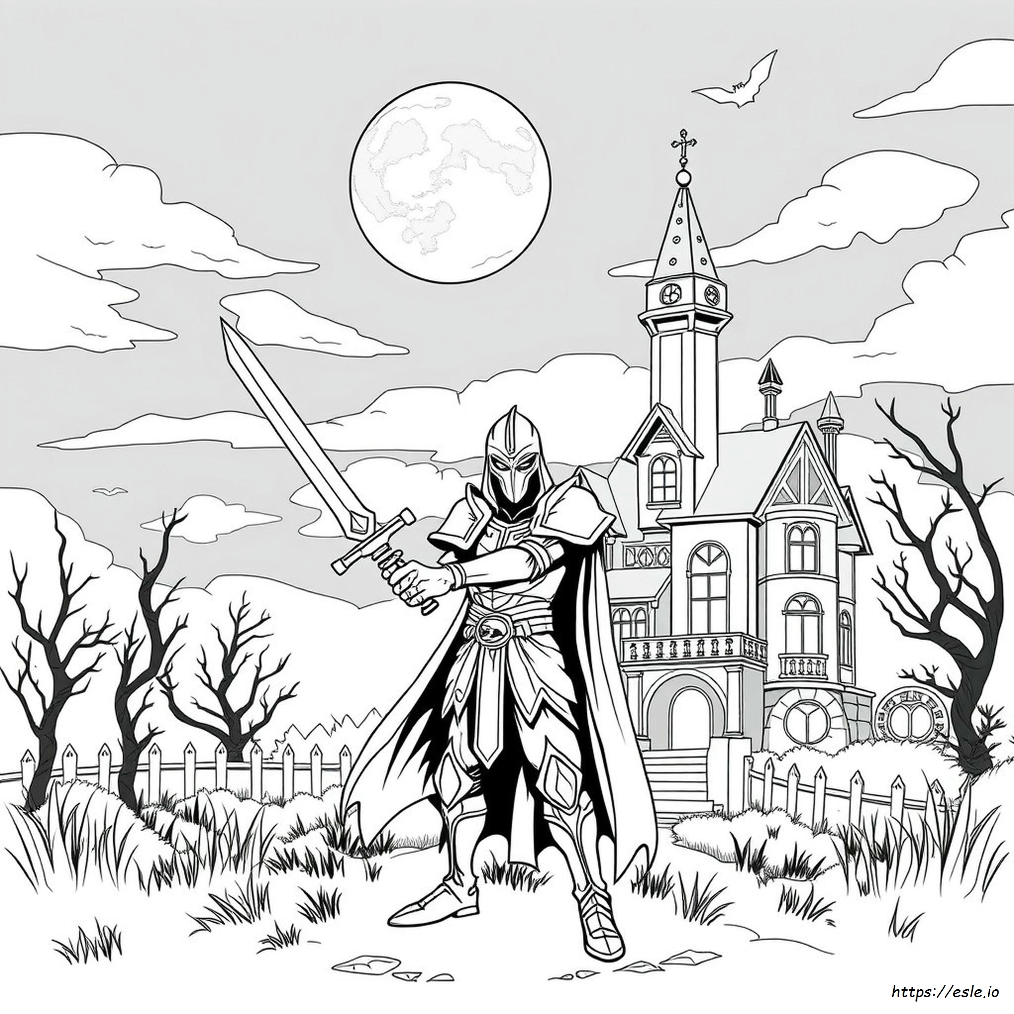 Pagini De Colorat Vampir Knight De Printat