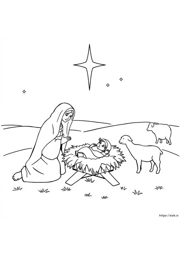 Birth Of Jesus Coloring Page Printable