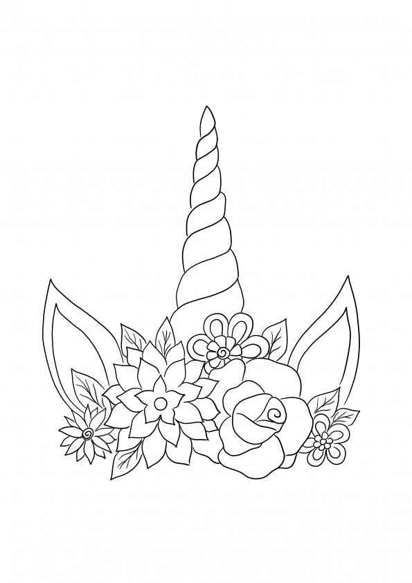 Unicorn headband free to color and download easily for Unicorn lovers