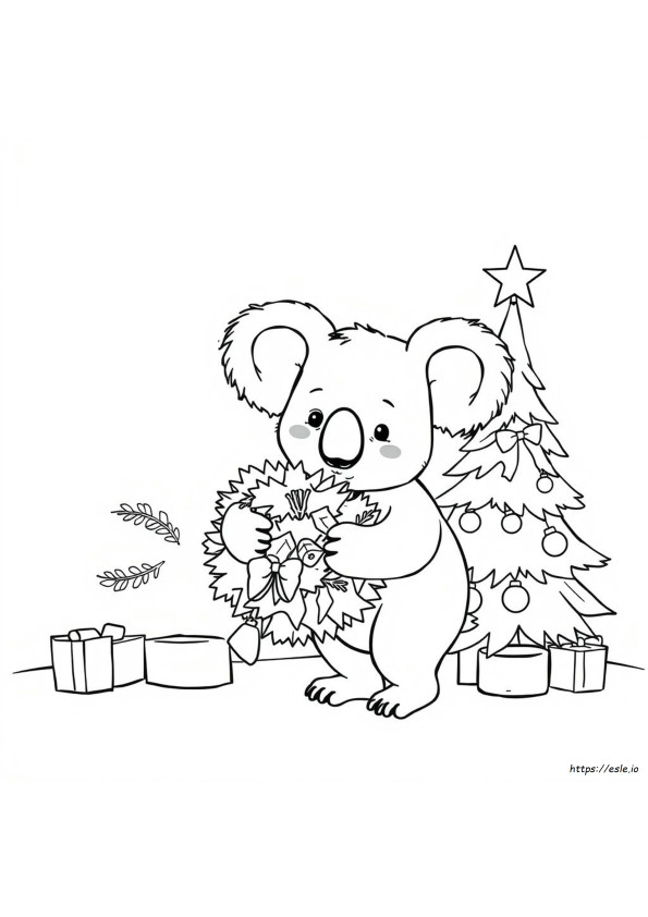 Christmas Koala Colouring