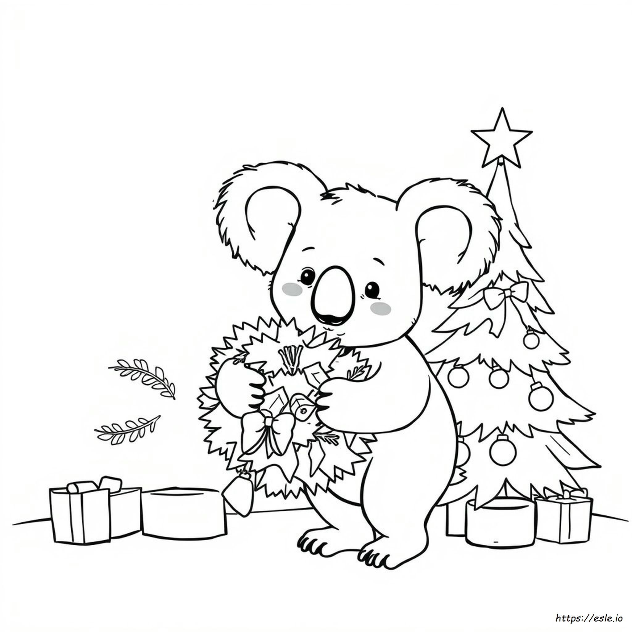 Weihnachts Koala Ausmalbild