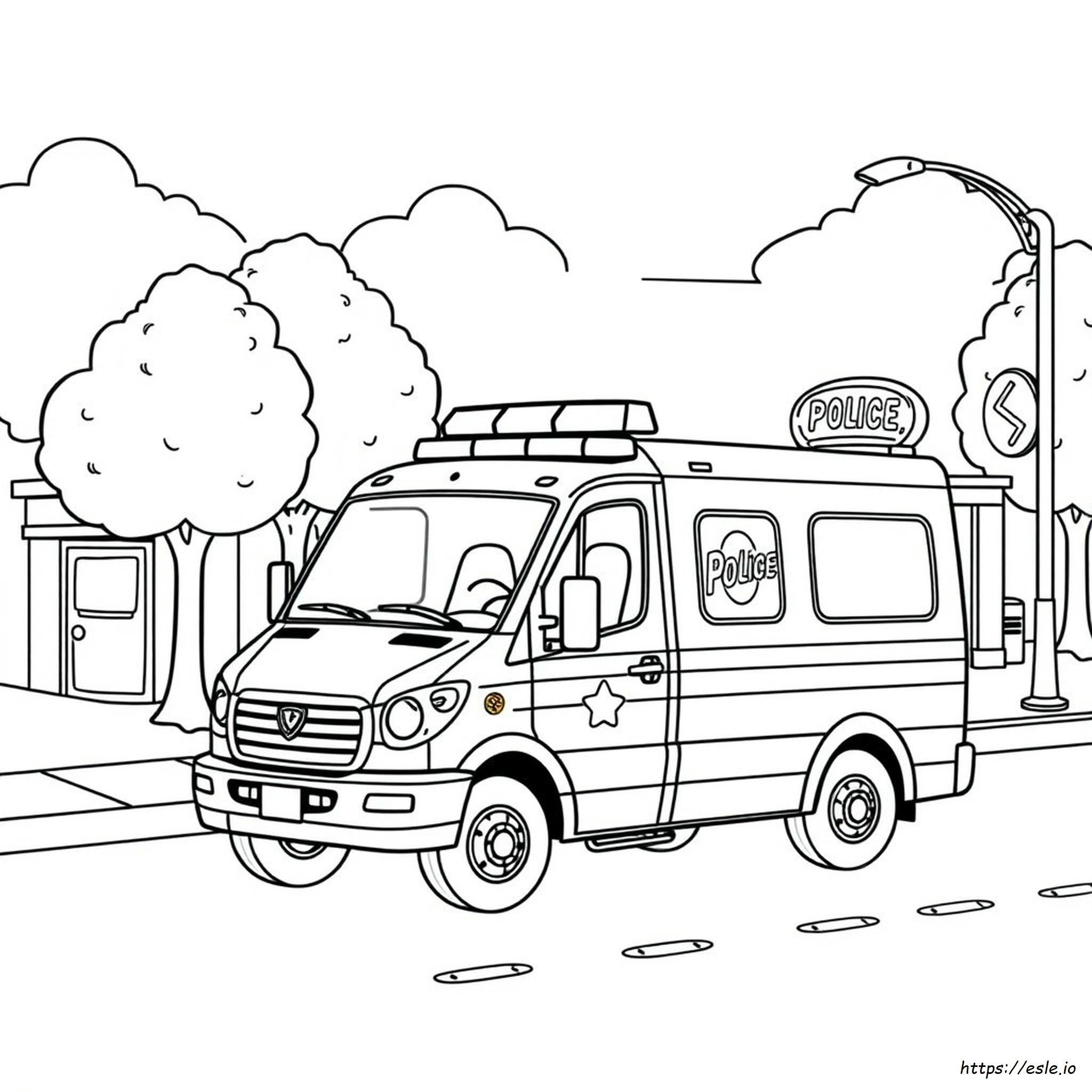 Police Truck Colouring Pages