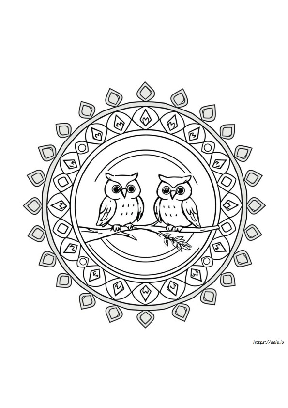 Coloriages Mandala Hibou