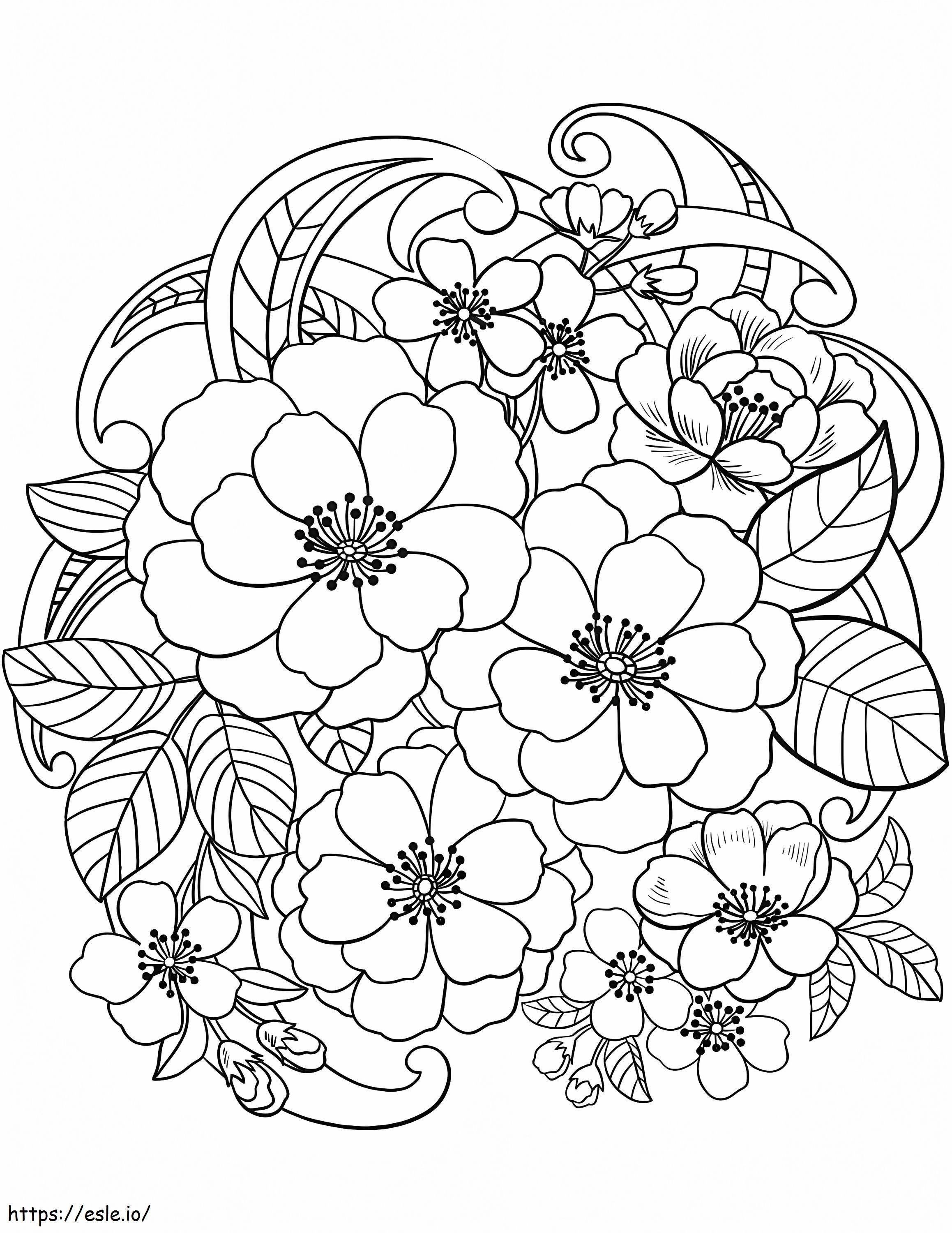 Coloriage Belles fleurs de printemps à imprimer dessin