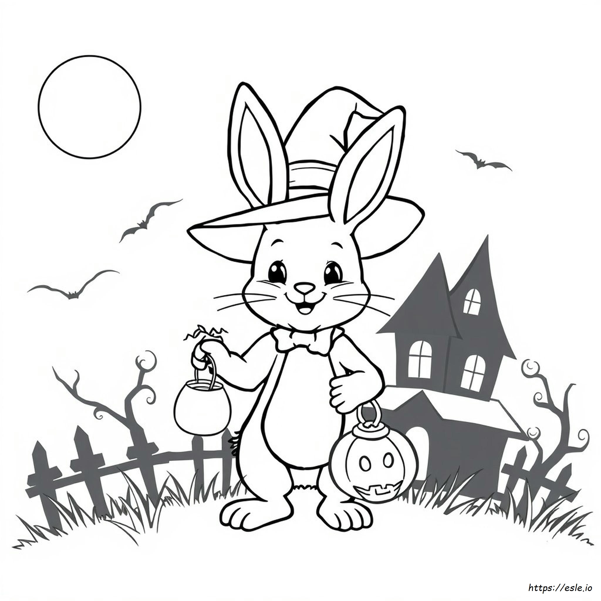 Iepuraș De Halloween De Colorat