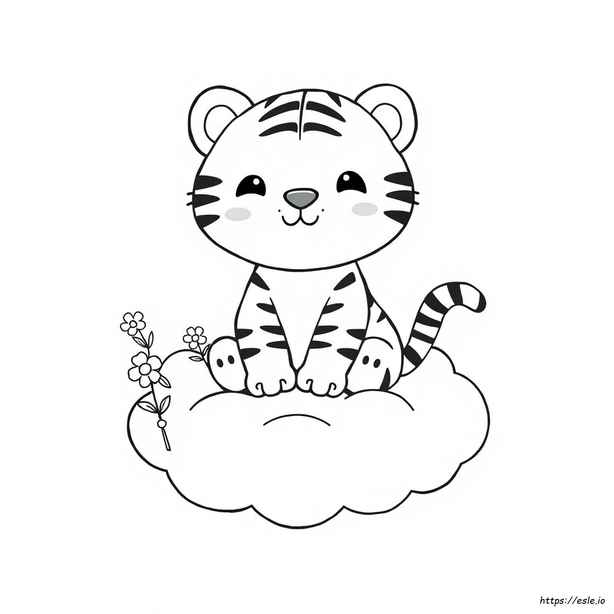 Kawaii Tigris Színező Oldalak