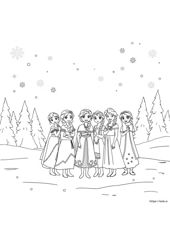 Frozen Planșe De Colorat Cu Toate Personajele