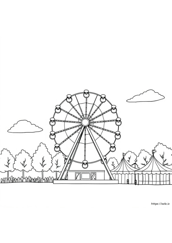 Ferris Wheel Lembar Mewarnai