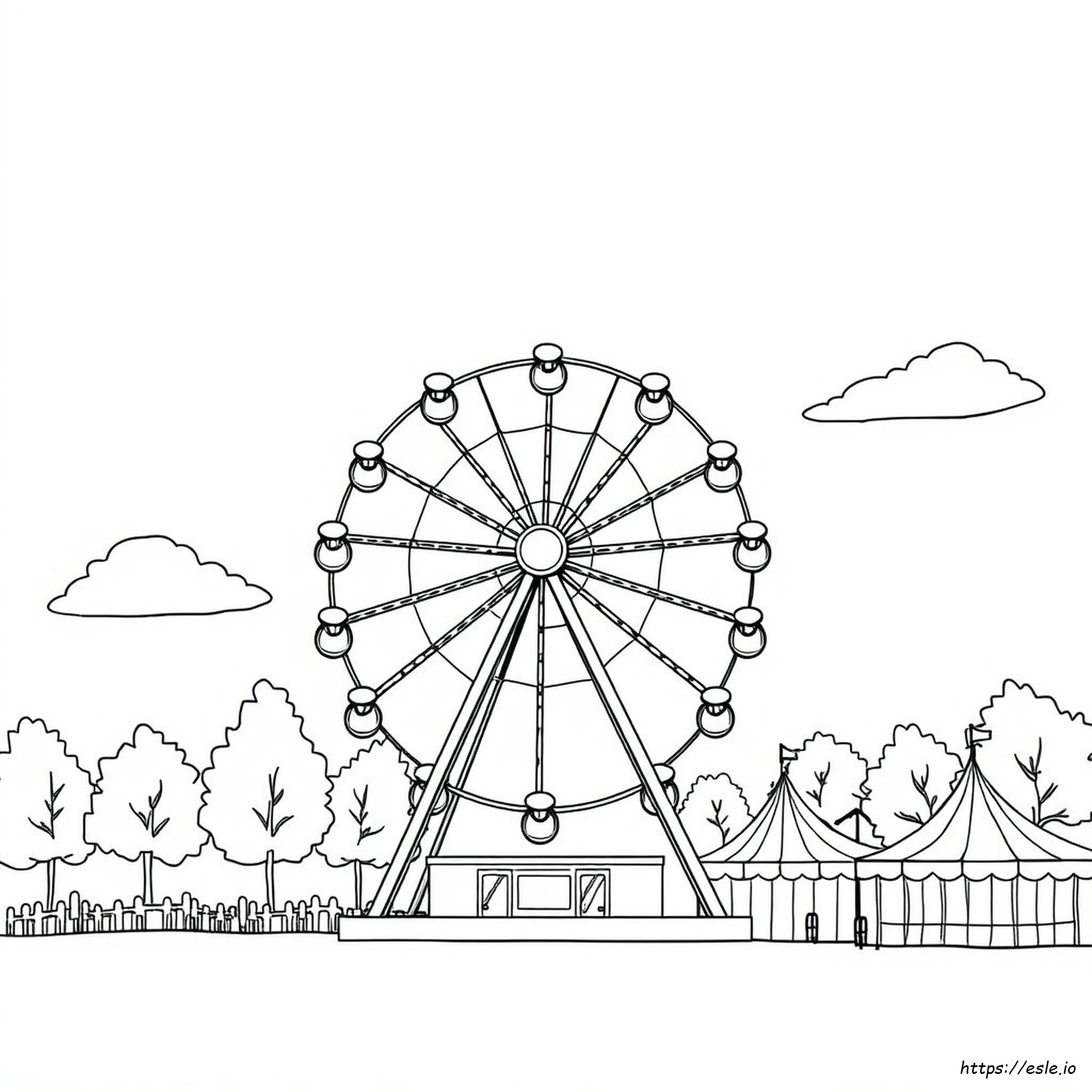 Ferris Wheel Coloring Page