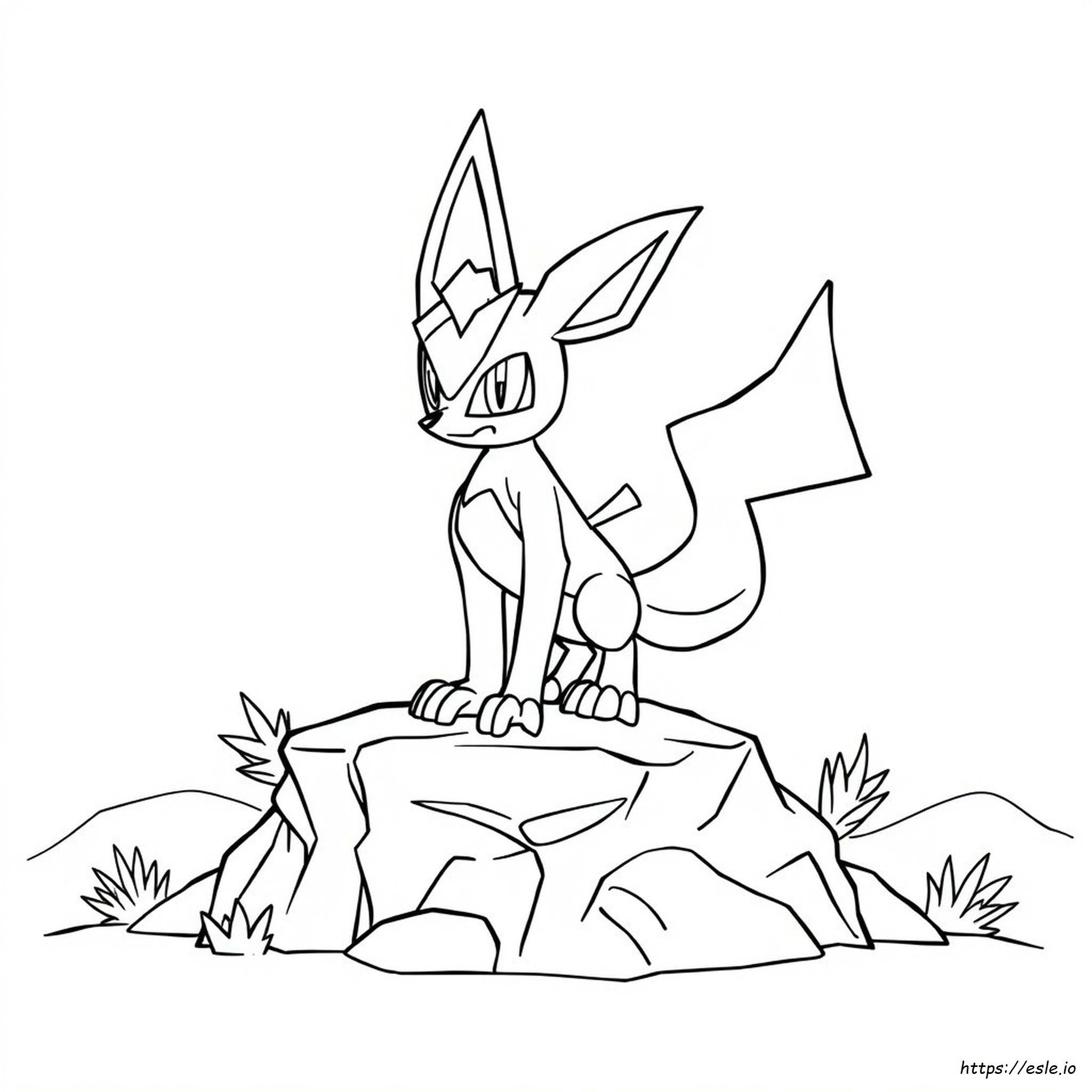 Lucario Pokemon-Karte Ausmalbild