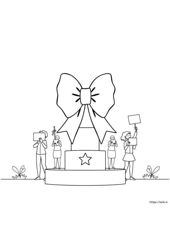 Coloriage Pompon De Cheerleading Avec Nœud Noir Et Blanc