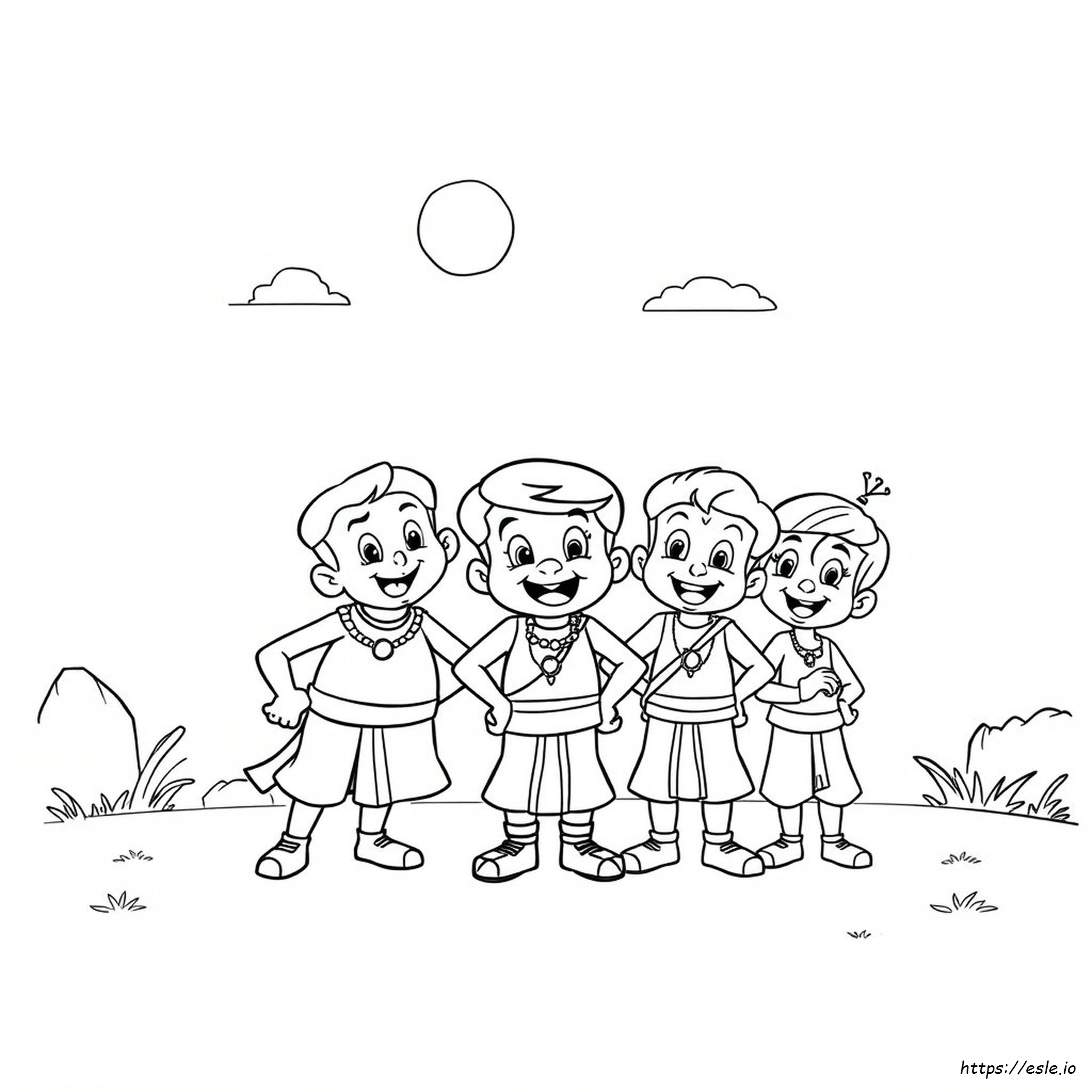 Chota Bheem Team Ausmalbilder