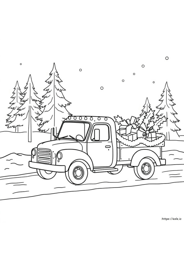 Camion Di Natale Da Colorare