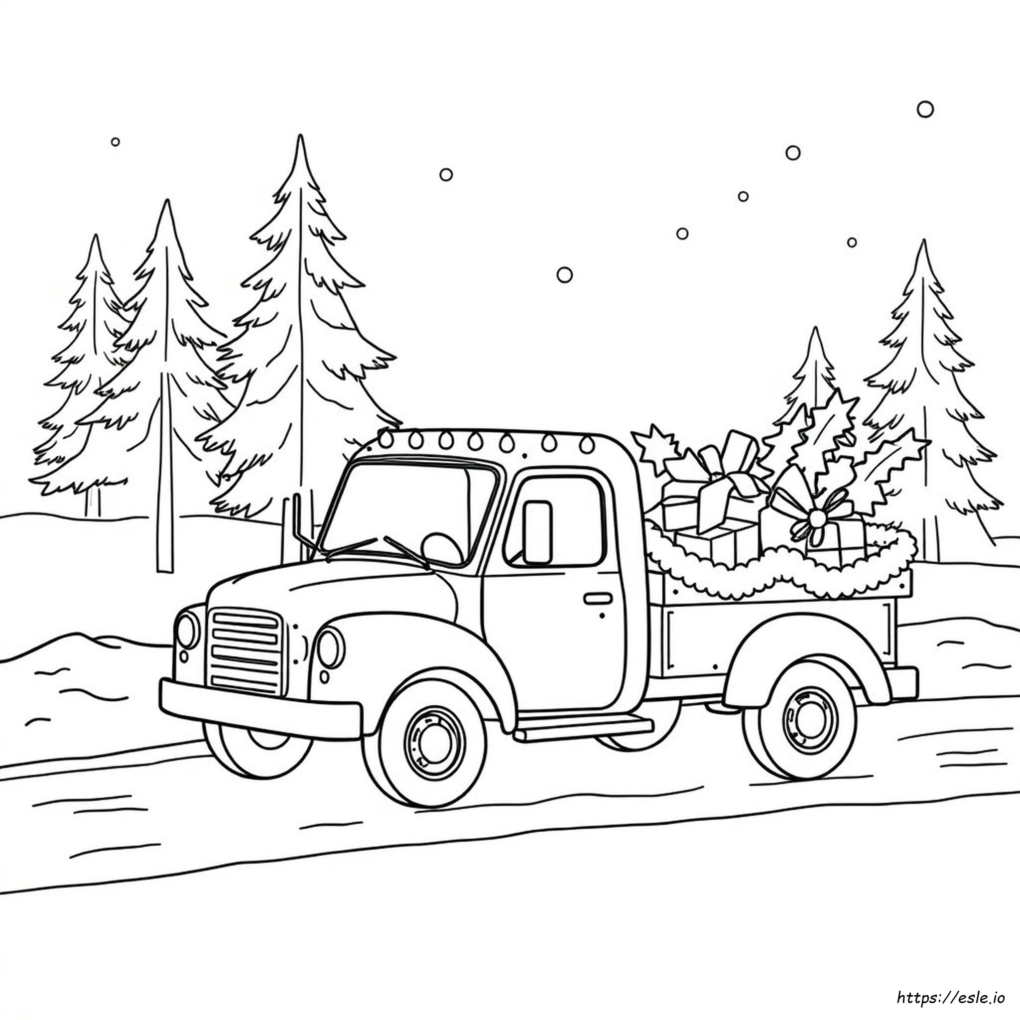 Camion Di Natale Da Colorare