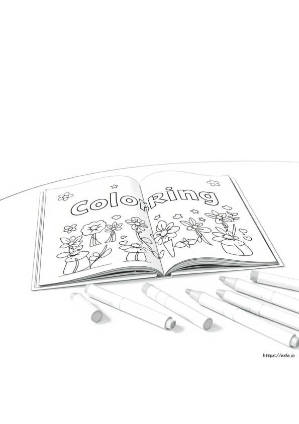 Livro De Colorir E Canetas