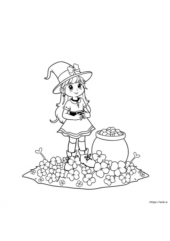 女の子 レプラコーン ぬりえ 塗り絵 無料