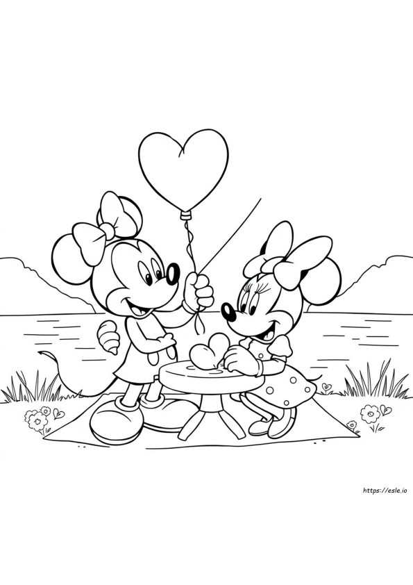 Coloriages Disney Saint-Valentin Mignons