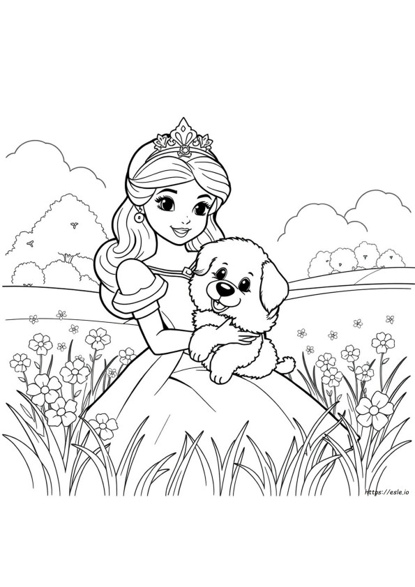 Princess Puppy Coloring Pages