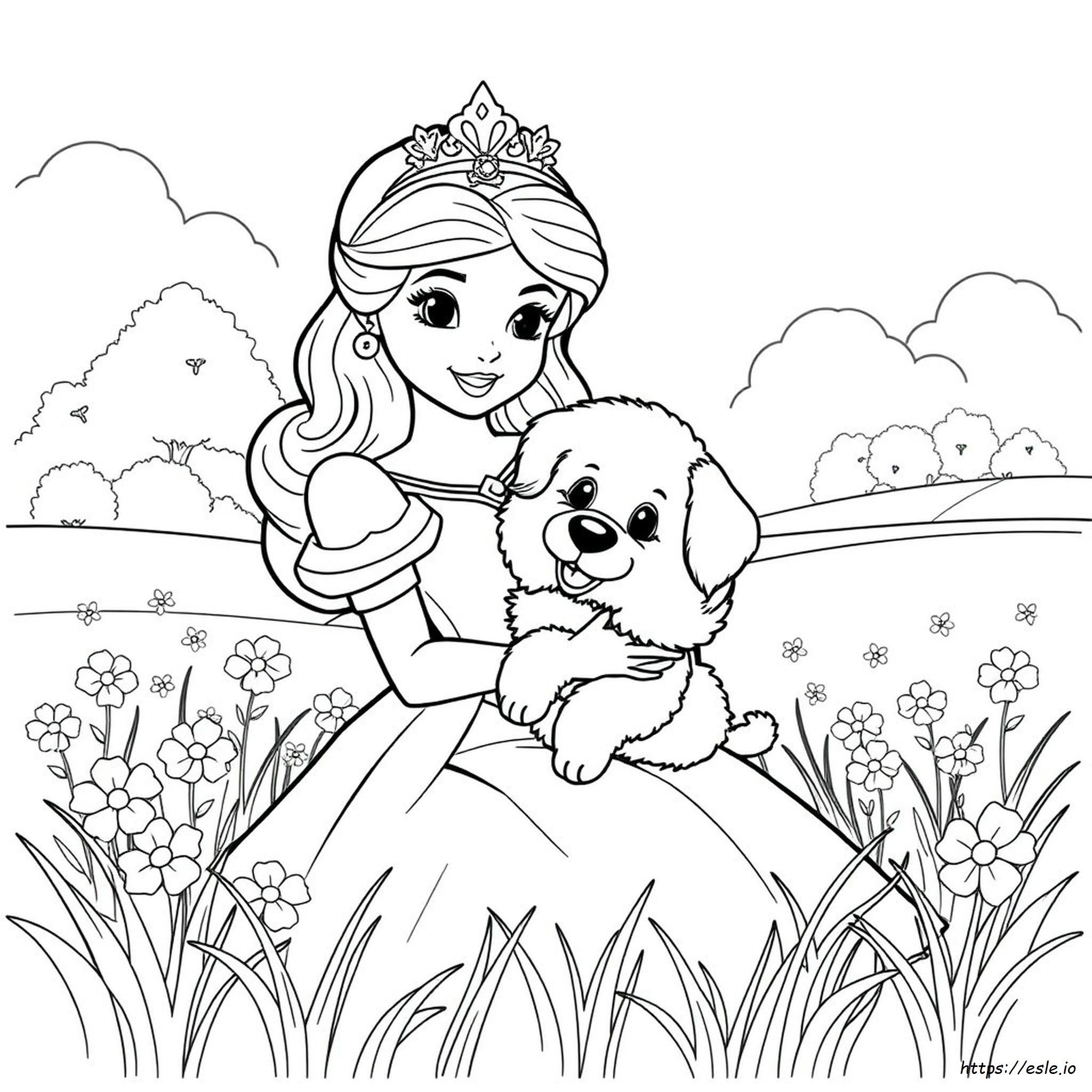 Princess Puppy Coloring Pages