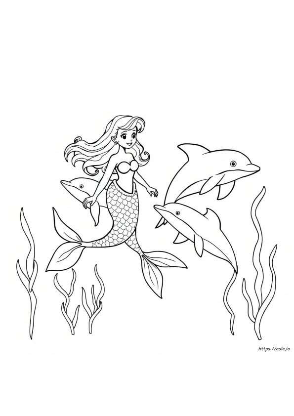 Sirena E Delfino Da Colorare