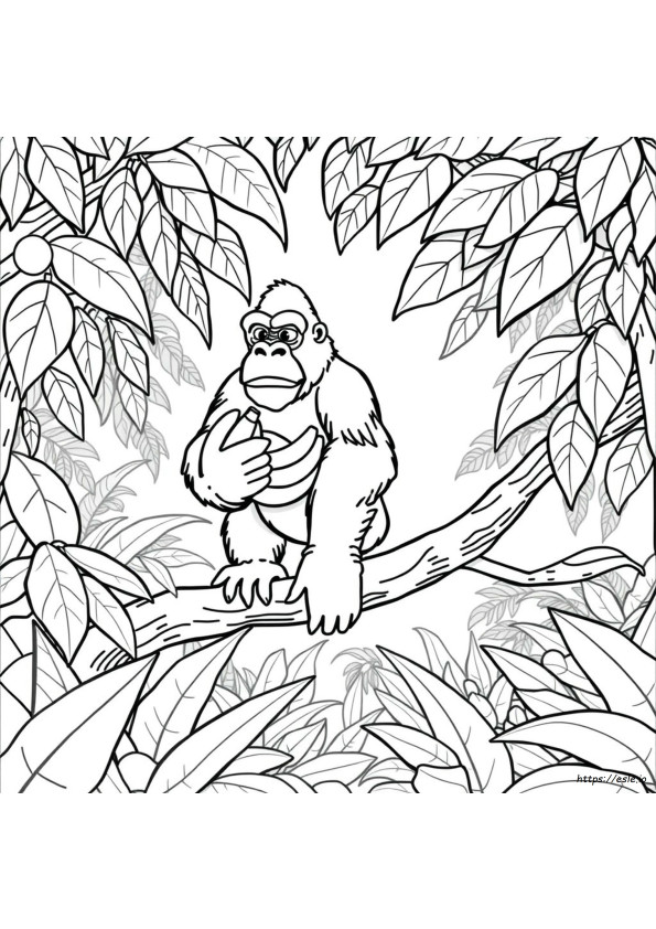 Einfache Gorilla Ausmalbilder