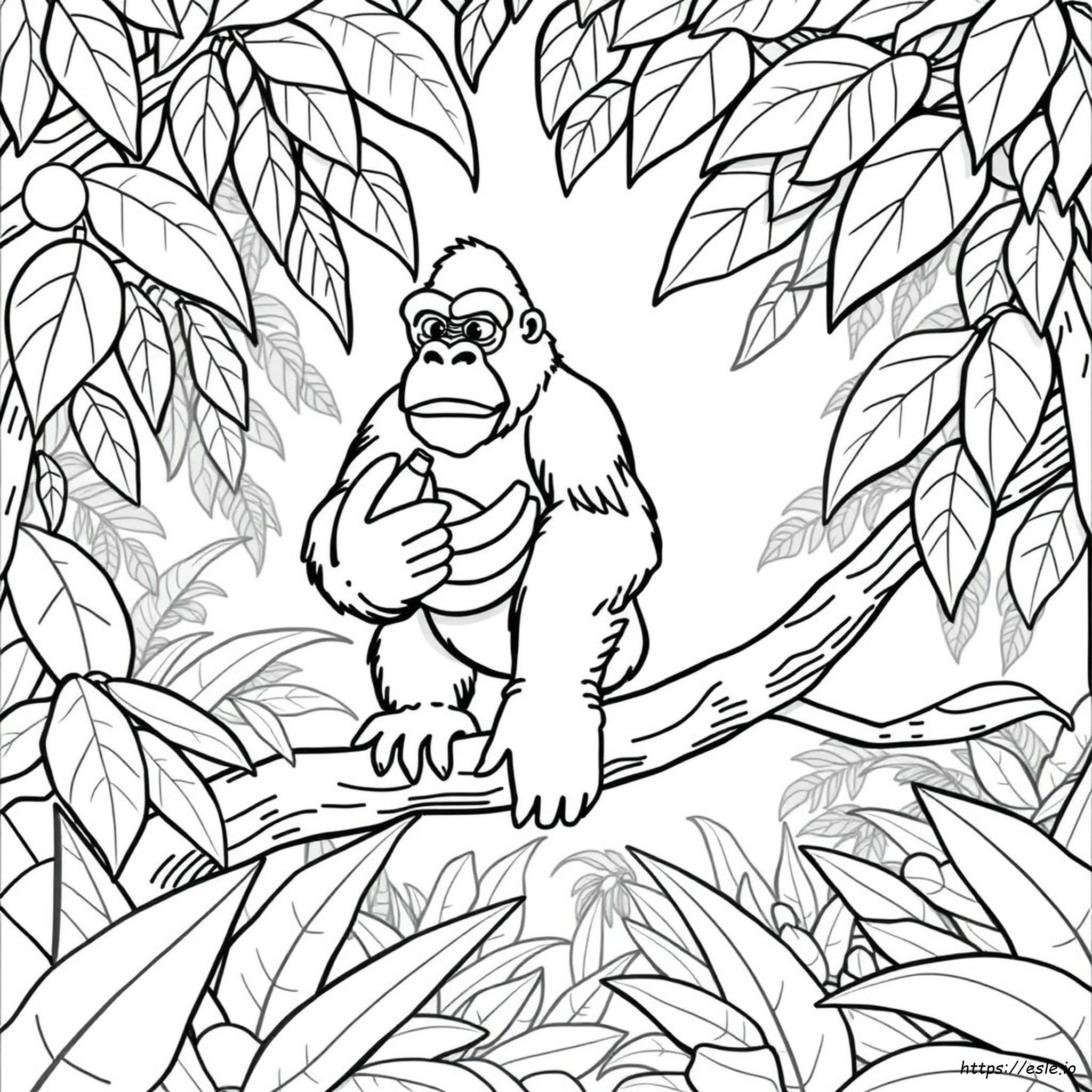 Easy Gorilla Coloring Pages