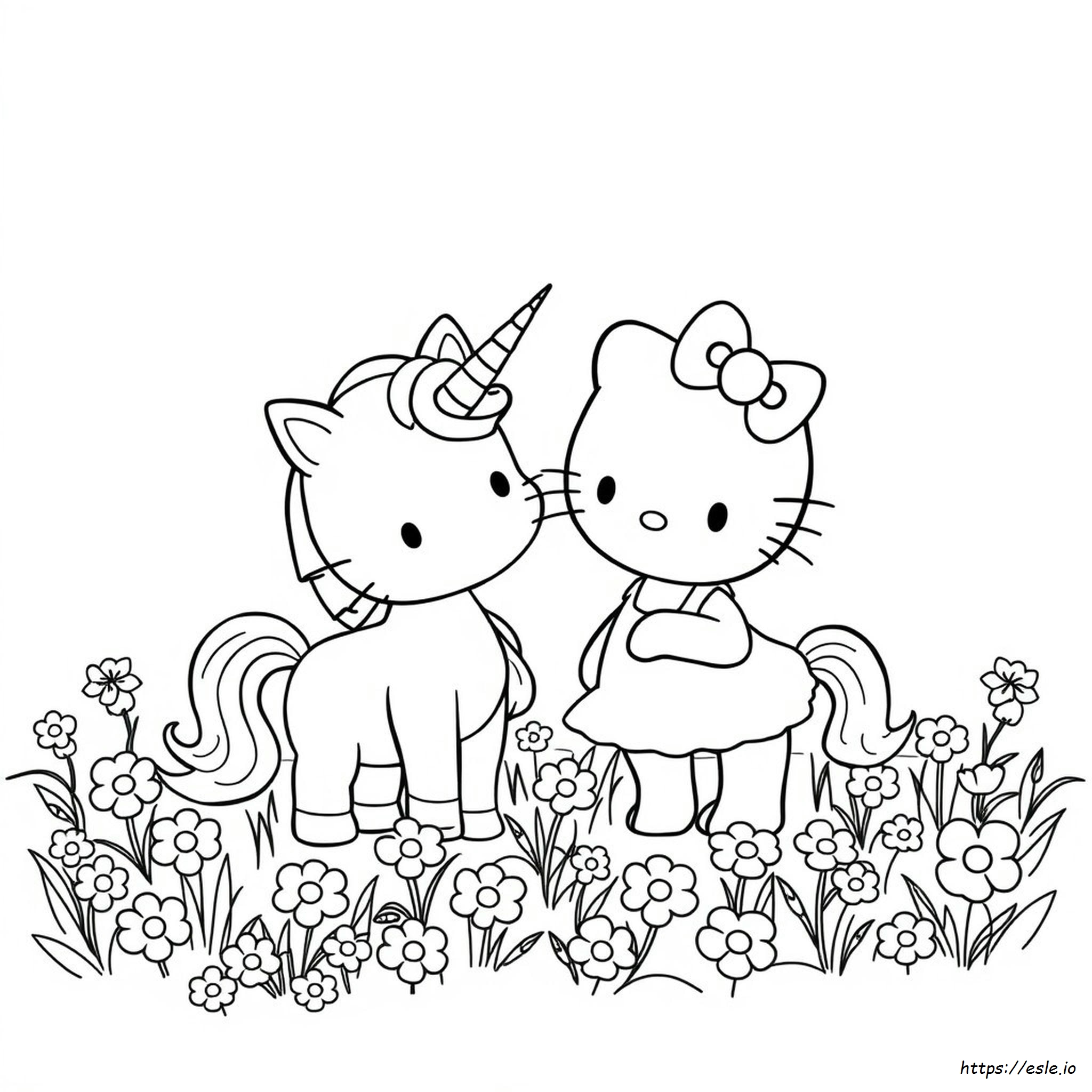 Pink Unicorn Unicorn Hello Kitty Coloring Pages