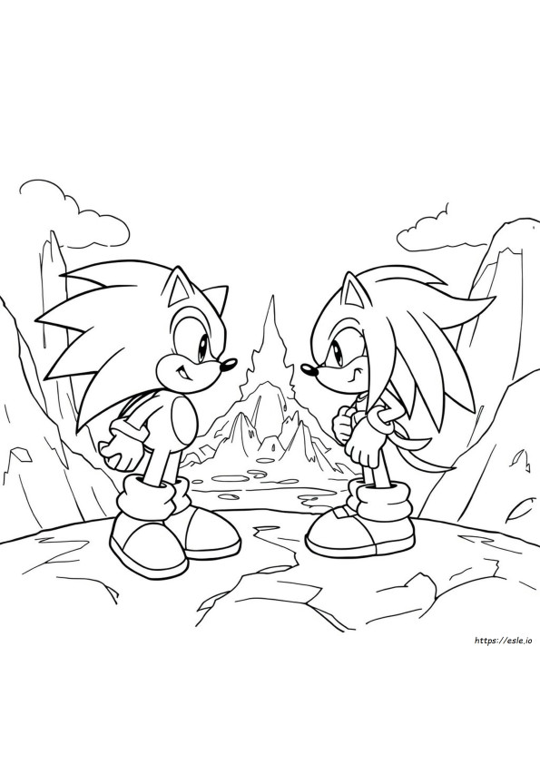 Sonic Movie 2 Sonic Vs Knuckles Coloring Pages