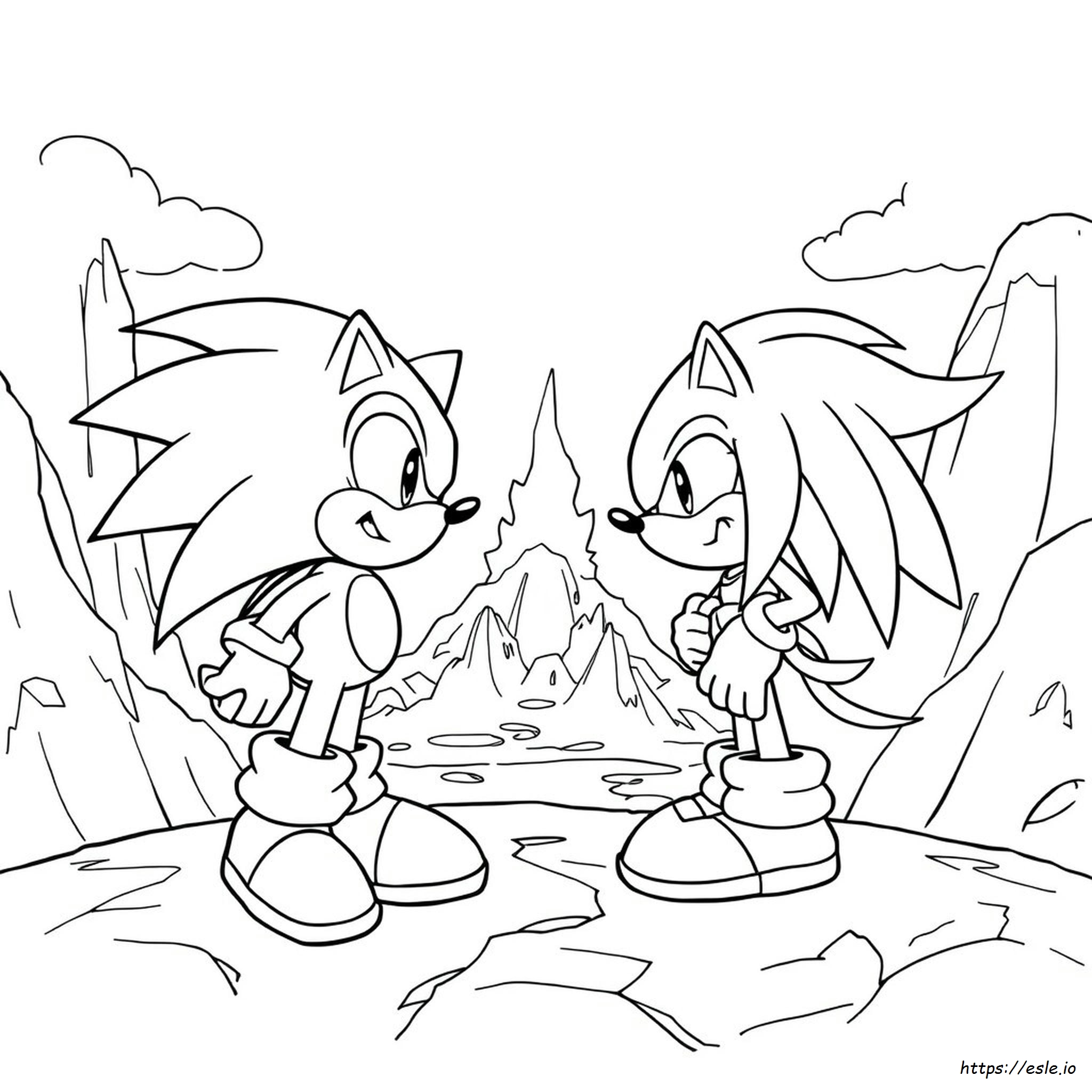 Sonic La Película 2 Sonic Vs Knuckles Para Colorear