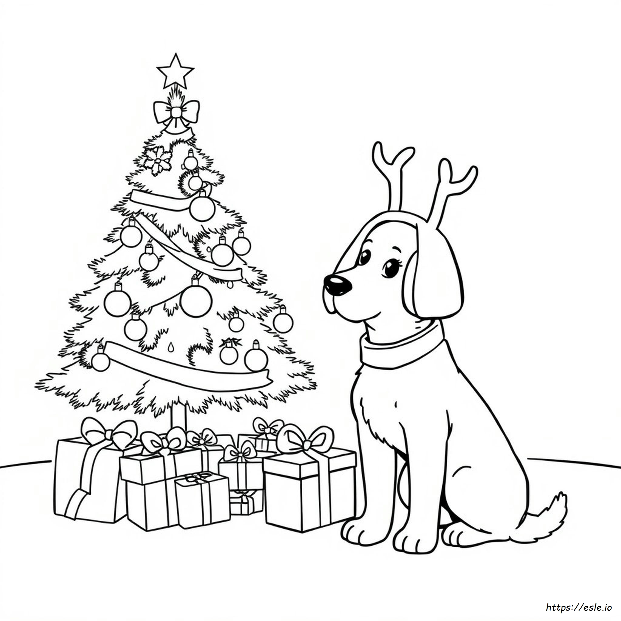 Perros De Navidad Para Colorear