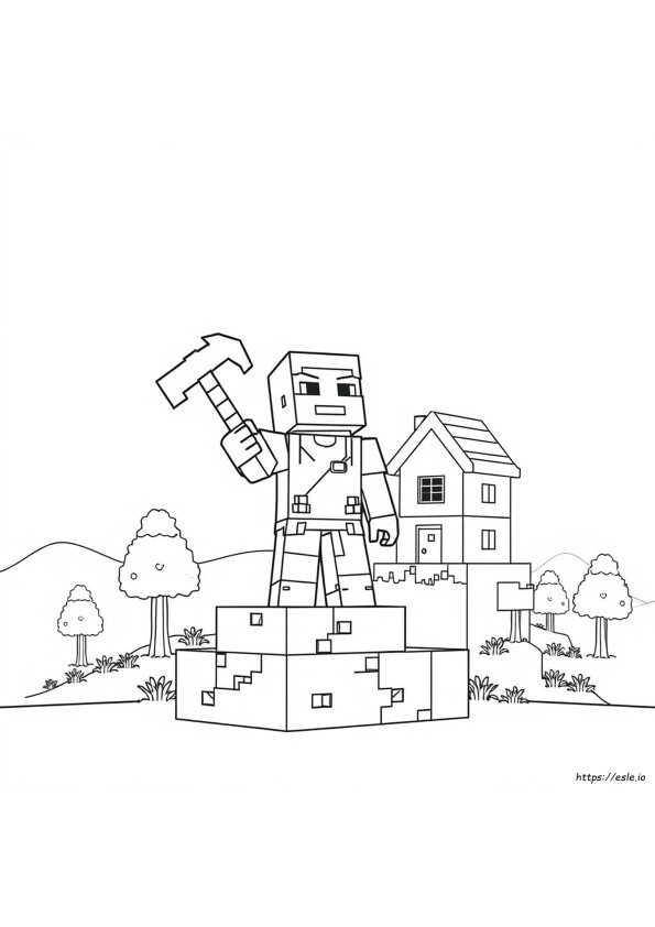 Minecraft Steve Colouring