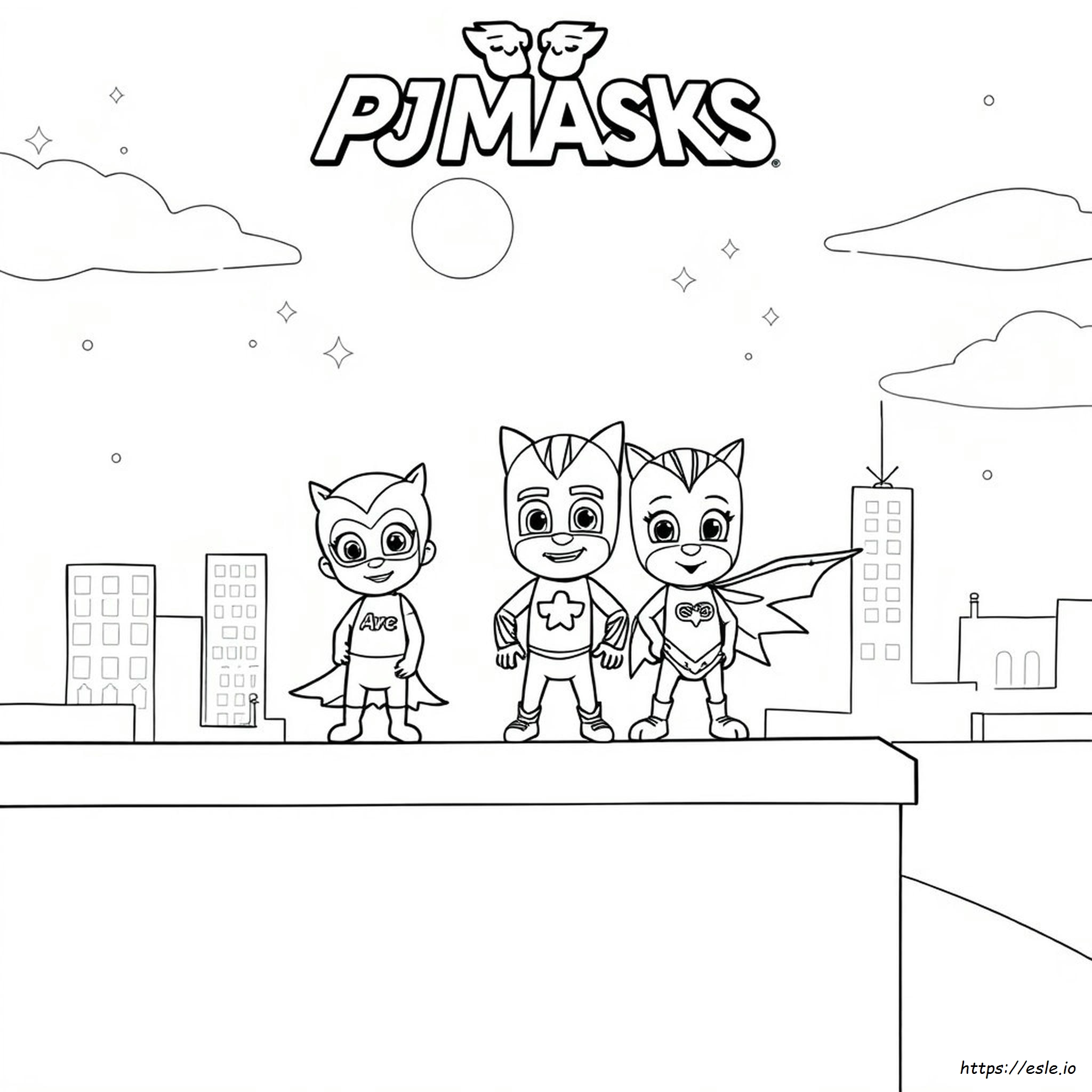 Pj Masks Colouring Sheet