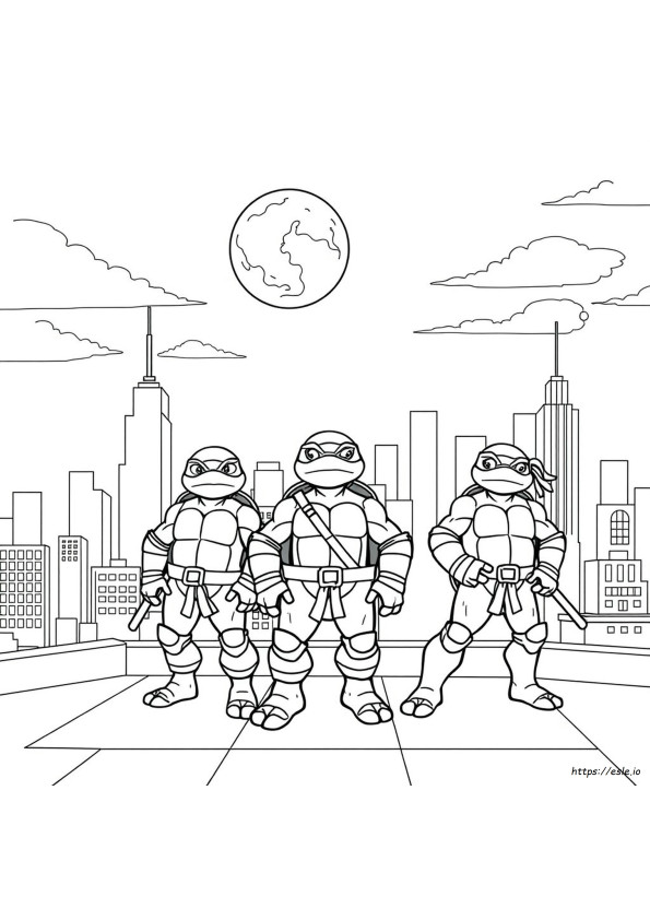 Tortugas Ninja Para Colorear