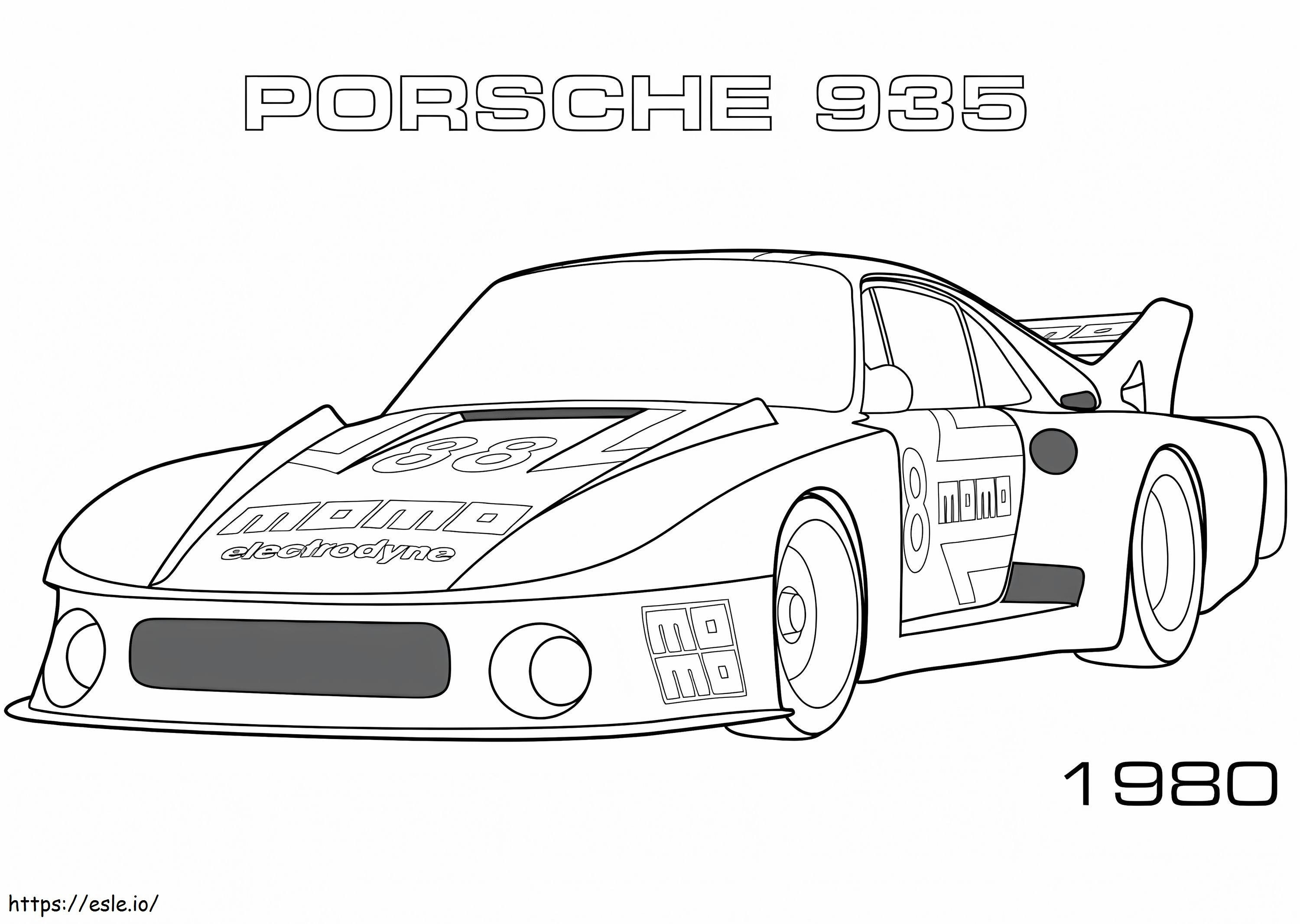 Porsche 935 z  roku kolorowanka