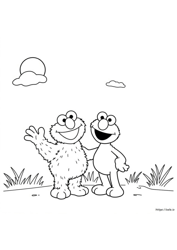 Coloriages Cookie Monster Et Elmo